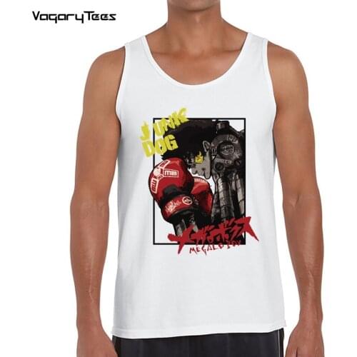 Boxer fight funny tank-top men new white casual Junk Dog vest homme unisex fresh Manga style streetwear top