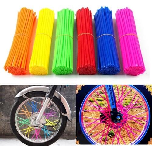 72 Pcs Motocross Wheel Spoke Protective Cover Plastic Sleeve Bicycle Mountain Bike Universal 9 Color Spoke Cover Accessories