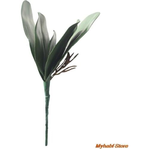 Green Artificial Butterfly Orchid Leaf Plant Home Decor Plastic Simulation Flower Leaf DIY Wedding Party Festival Plant Decor