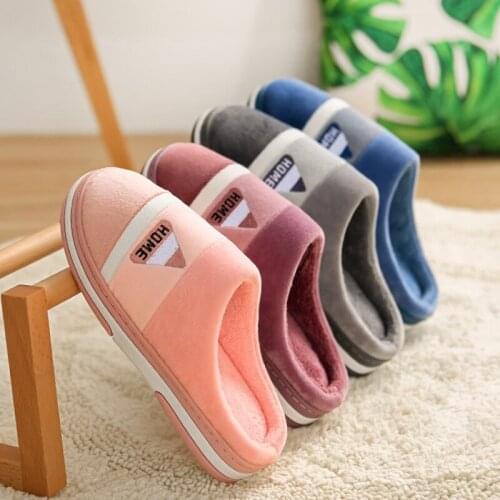 Men House Slippers Bedroom Couple Winter Ladies Slippers Warm Home Shoes Indoor House Slippers Plus Size 46 47 48 49