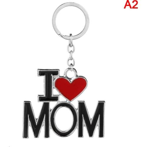 1PC 2021 New Fashion Letter I Love Mom/Dad I Love Mama/Papa Enamel Pendant Keychains Keyrings For Mother Father Gift Xmas Gift