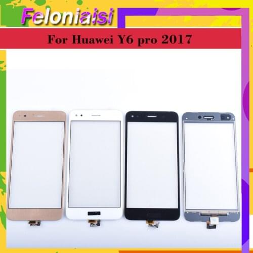 10Pcs/lot For Huawei Y6 Pro 2017 and Y6 2017 Nova Young Touch Screen Panel Sensor Digitizer Front Glass Outer Lens Touchscreen