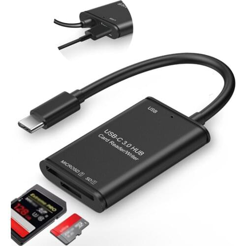 10 PCS USB Type C 3.1 Multi Splitter Adapter OTG Phone TF SD Memory Card Reader For Laptop Tablet Smartphone Wholesale X2