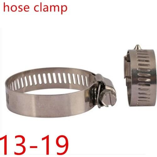 10pcs 13-19mm Stainless steel hose clamp clamp belt clamp holder American standard Pipe Clamp Air Water Tube Clips