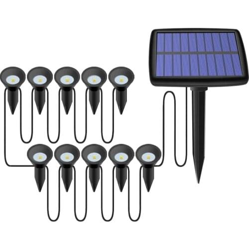 10 in 1 New Style Garden Lawn Solar Powered Outdoor LED Spike Light Path Landscape Waterproof IP65 Mini Solar Flood Lawn Lamp