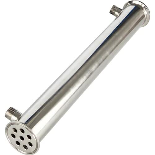 2" 51mm ( OD64mm ) Dephlegmator, Reflux, Distiller Condenser. 450mm, 8 pipes, 9 spacers. Sanitary Steel 304