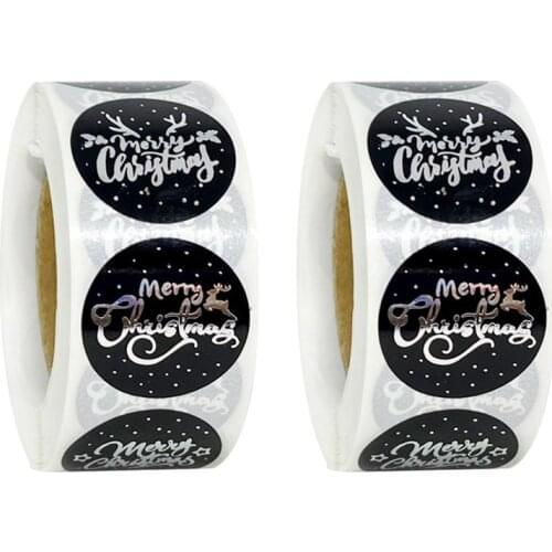 2 Rolls Christmas Gift Sealing 500pcs/Roll Stickers Self-Adhesive Scrapbooking Stickers Party Gift Labels Envelope Seal Decal