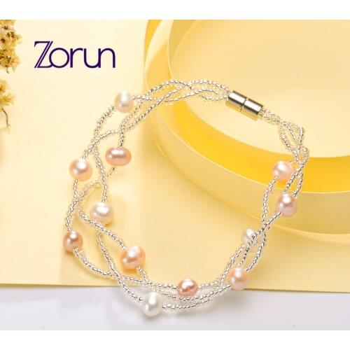 2021 Fashion Women Pearl Bracelet Party Jewelry 5-6mm Bangles Natural Freshwater Pearl Bracelet Gift for Girlfriend Lovers Wife