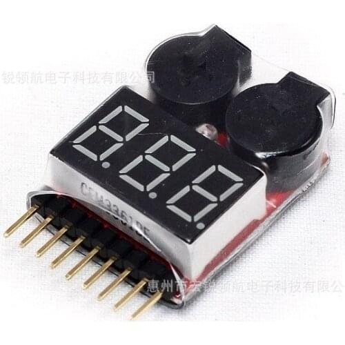 3.7-30V 1-8S Lipo/Li-ion/Fe Battery Voltage 2IN1 Tester Low Voltage Buzzer Alarm