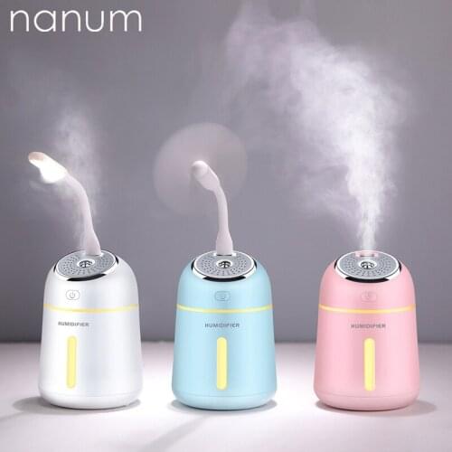 3 in 1 Little QHumidifier Freshener Mini Air Purifier Aromatherapy Essential Oil Diffuser LED Night Light USB Fan Fogger