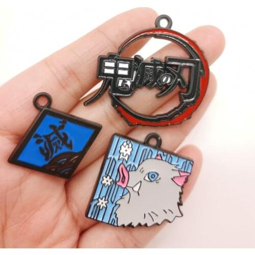 New 30 Pcs Anime Kimetsu no Yaiba Mixed Charm Pendants DIY Jewelry Making A39