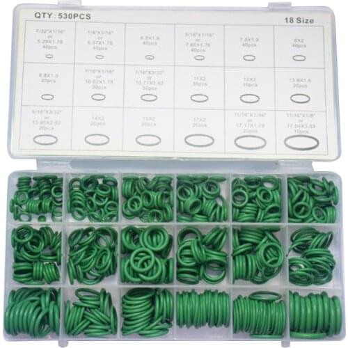 530Pcs Car R134A Car O-Ring Repair Automotive Air Conditioning Repair Rubber Sealant Box Set