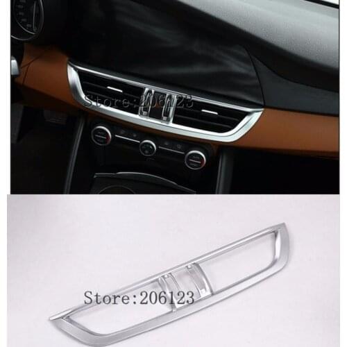 Car Styling Accessories ABS Matte Interior Middle Console Air Vent Outlet Frame Cover Trim 1PCS For Alfa Romeo Giulia 2017 2018