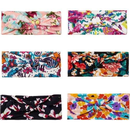 Hair Accessories Headwear Kid Infant Floral Printed Bow Hairband Headband Baby Ribbon