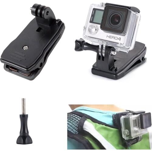 Gopro Accessories Rotary Backpack Clip Hat Clamp Mount With Screw for Go pro Hero 4 3+ 3 SJCAM sj4000 xiaoyi Action Sport Camera