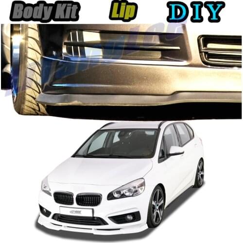 Car Bumper Lip Front Spoiler Skirt Deflector For BMW 2 Series F22 F45 2014~2020 Tune Car Modified Body Kit VIP Hella Flush Lips