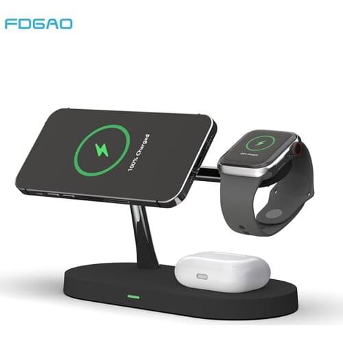 Wireless Charger 20W Fast 5 in 1 Phone Magnetic Holder for iPhone 12 Pro Max Mini Apple Watch 6 SE Airpods pro Chargers Station