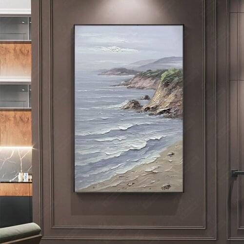 Large Wall Art Abstract Landscape Oil Painting On Canvas Handmade Thick Textured Canvas Art Modern Living Room Decoration Mural