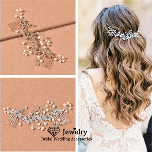 CC Hair Combs Wedding Accessories for Women Bridal Hairwear Engagement Jewelry Flower Shape Headdress Romantic Hairgrips M209