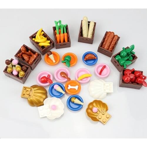 City Block Garden Series Food Stuff Pack Fruit Bread DIY Enlighten Building Block Assembles Particles For Children Gift Legoings