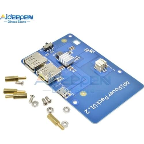 For Raspberry Pi Dual USB Lithium Battery Power Expansion Board DC 5V 1A Charging board For Raspberry Pi 3 Without Battery