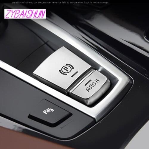 Car Electronic Parking Brake Auto H Button Cover for BMW 5/6/7 Series X3 X4 X5 X6 F10 f18 Chrome ABS Silver Salon Accessories