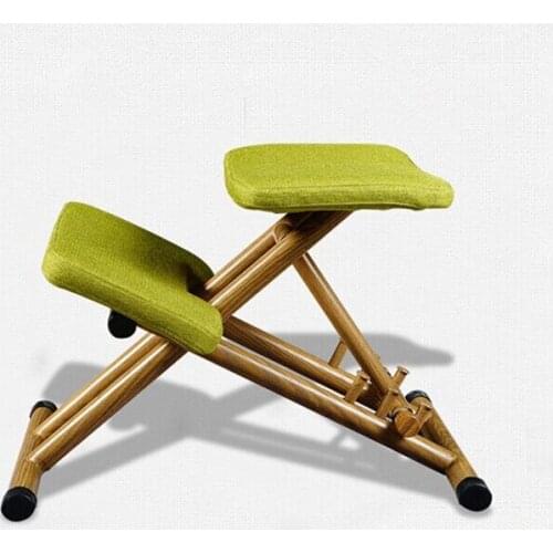Ergonomically Designed Kneeling Chair Green Fabric Cushion Modern Office Computer Chair Ergonomic Posture Knee Chair Design