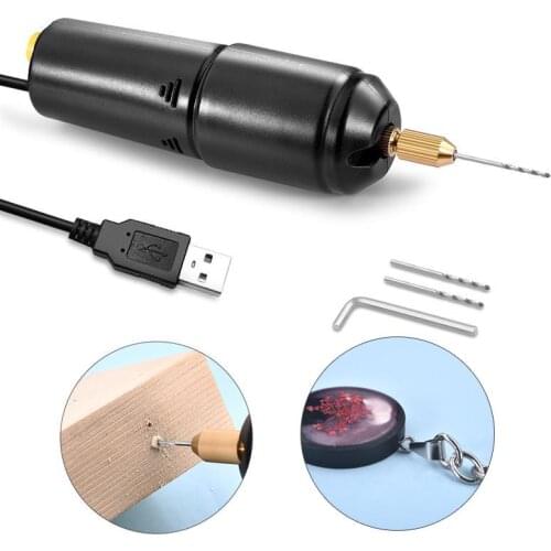 DIY Jewelry Making Tools Mini Electric Drill Handheld For Epoxy Resin Jewelry Drilling Wood Craft Tools With 5V USB Data Cable
