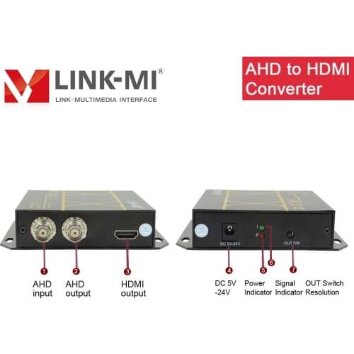 LINK-MI AHD01 AHD Analog to HDMI Digital Converter Signal switching 1080p BNC to HDMI Version 1.3 of Downward Compatibility
