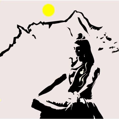Lord Shiva Wall Decal God Hindu Prayer Religious Wall Sticker Yoga Lotus Mountain Meditation Home Decoration Art mural EB075