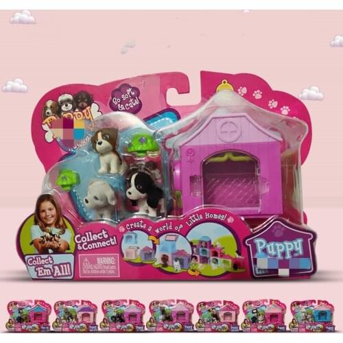 Mini pets animals in pocket little animals dog house dolls kids toys 210523