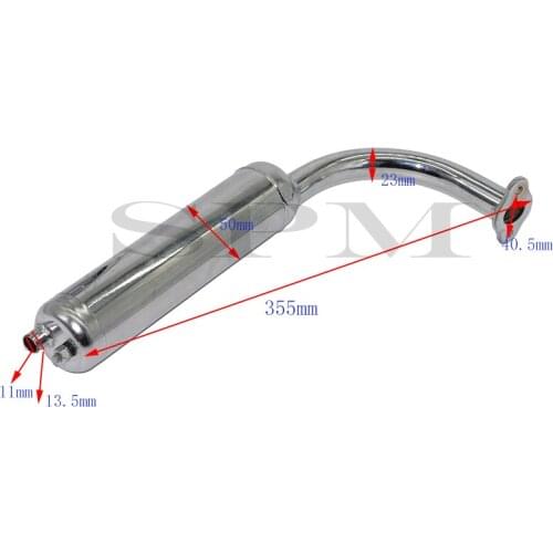 Motorcycle chrome-plated muffler two-stroke 49cc 60cc 66cc 80cc motorcycle muffler exhaust pipe