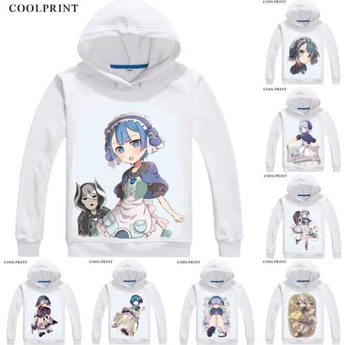 Coolprint Ouzen Mitty Maruruk Mens Hoodies Made in Abyss Meido in Abisu Men Sweatshirt Streetwear Anime Hoodie Print Long Hooded