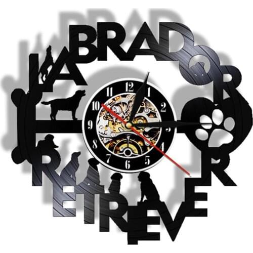Labrador Retriever Lab Dog Breed Vinyl Record Wall Clock Dog Owner Home Decor Exclusive Wall Clock Made Of Real Vinyl Record