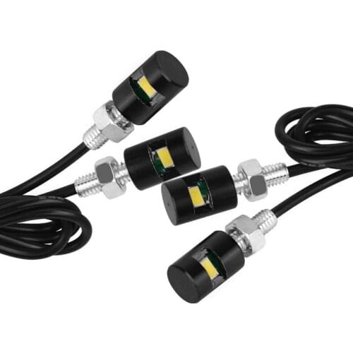 New4X Universal White Motorcycle Screw Smd Led Bolt Lamp Car License Plate Light