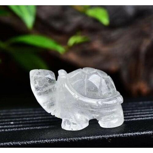 1PCS New Arrivals Minerals Carved Turtle Gemstone Natural Transparent Crystal Tortoise for Gift