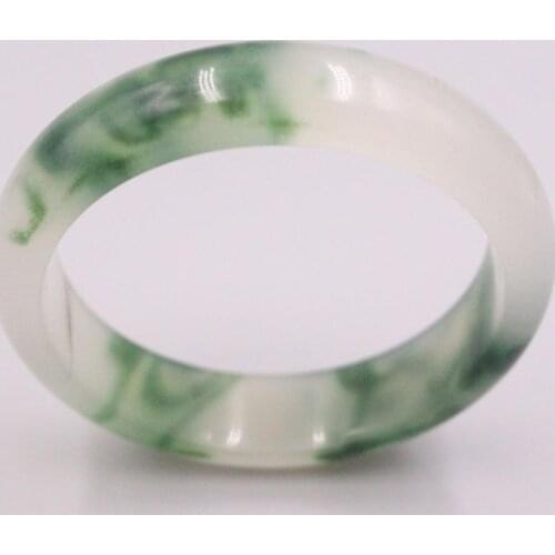 New Grade A Jadeite Bracelrt Width 15mm Fine Dark Green Pattern Whtie Bangle Diameter 57mm
