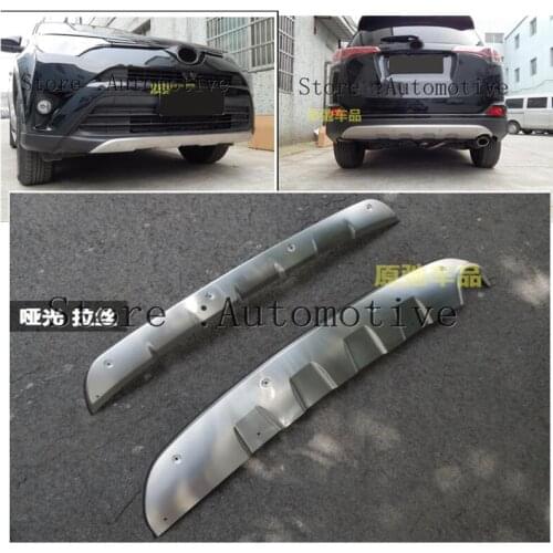 For TOYOTA RAV4 2016 2017 2018 Stainless Steel Front Rear Bumper Diffuser Skid Protector Guard Plate Bumper Cover Trims