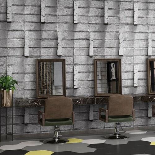 Industrial Vintage Faux 3D Brick Loft Wallpaper Roll Vinyl PVC Brown Grey Washable Wall Paper for Bar Coffee Shop Walls