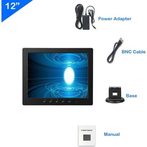 ZHIXIANDA Factory wholesale 12inch 4:3 industrial protable monitor display BNC HDMI AV VGA USB interface