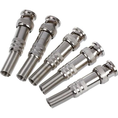 5pcs Solder Less Twist Spring BNC Connector Jack for Coaxial RG59 CCTV Camera