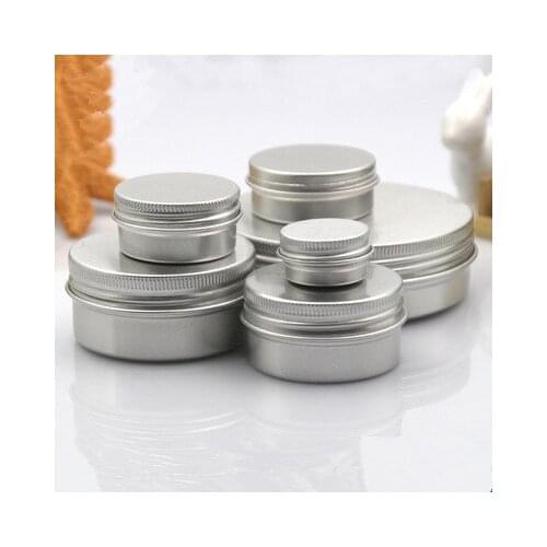 50Pcs 5g 10g 15g 20g 30g 50g 60g Aluminum Jars Empty Cosmetic Makeup Cream Lip Balm Gloss Metal Aluminum Tin Containers