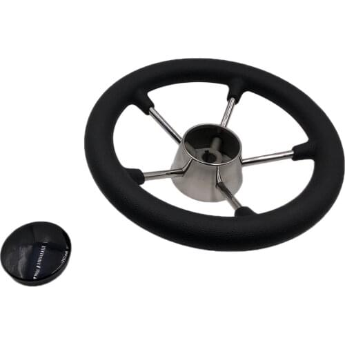 11" Boat Steering Wheel 5-spoke Steering Wheel & Center Cap For Marine Yacht Speedboat 3/4" Shaft Boat Accessories Marine