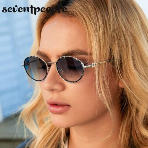 Metal Small Round Frame Sunglasses Female 2021 Luxury Brand Channel Fashion Oval Sun Glasses Men Retro Shades For Women UV400