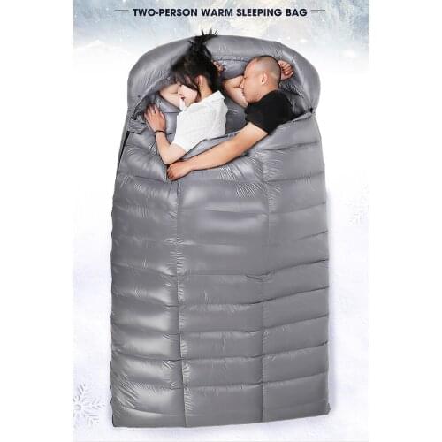 2 Person White Goose Down Filled Camping Or Home Sleeping Bag Thin Suitable For Warm Weather Size 220 X 130cm Large Space