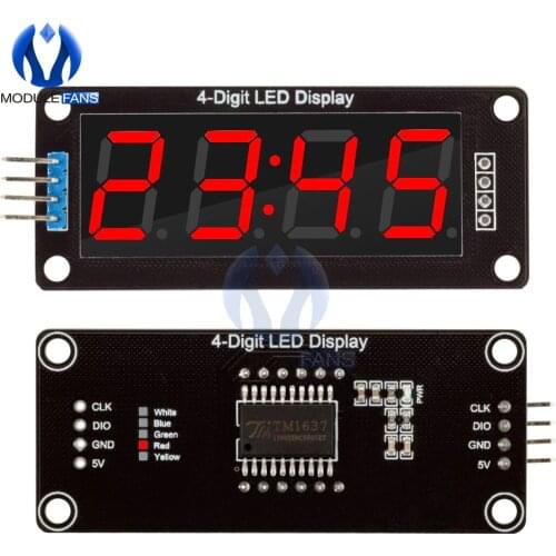 TM1637 4-Digit 0.56 RED Digital LED Display Tube Decimal 7 Segments Clock Double Dots Module 0.56 inch For Arduino