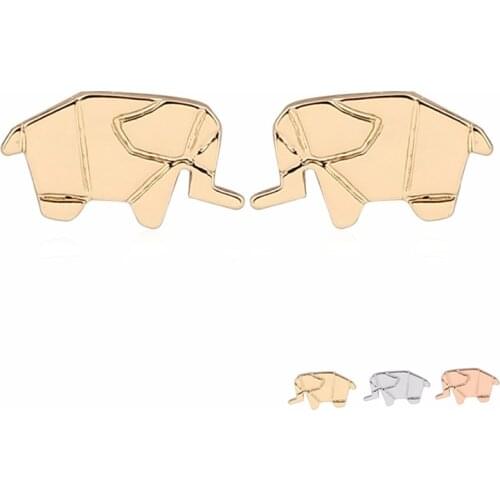 Wholesale 10 Pairs Mechanics Elephant Earring Copper Material Cartoon Baby Elephant Indian Fashion Women Studs Jewelry