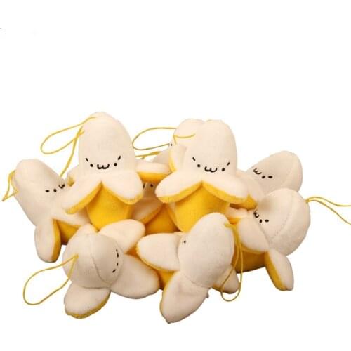 10PCS 7CM NEW Cheap Yellow Banana Plush TOY doll , String rope Stuffed TOY Plush Wedding Bouquet DOLL TOY