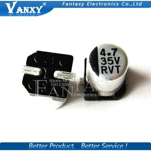 10PCS Electrolytic capacitor 35V4.7UF 4*5mm SMD aluminum electrolytic capacitor 4.7uf 35v
