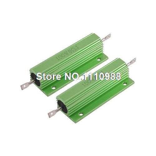 100W Power 5% 8 Ohm Resistance Value Aluminum Resistor Green Pair